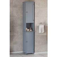 HD Designs Priano 2 Door Tall Cabinet Cupboard Bathroom 1700x320x300 mm in Dark Grey