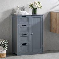 HD Designs Priano 4 Drawer 1 Door Freestanding Bathroom Unit Storage in Dark Grey