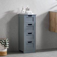 HD Designs Priano 4 Drawer Freestanding Unit Bathroom Storage 810 x 300 x 300 mm in Dark Grey