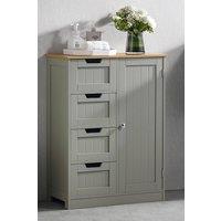 HD Designs Priano 4 Drawer 1 Door Freestanding Unit Storage Bathroom in Grey