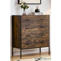HD Designs Brooklyn 4 Drawer Chest Of Drawers Storage Bedroom Furniture in Dark Brown