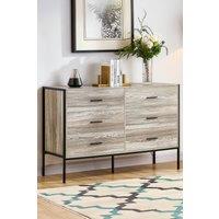 HD Designs Brooklyn 6 Drawer Chest Of Drawers Storage Bedroom Furniture in Grey