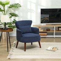 HOMCOM Armchair with Padded Seat & Backrest for Living Room, Blue