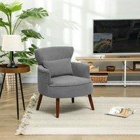 HOMCOM Armchair with Padded Seat & Backrest for Living Room, Light Grey
