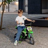 AIYAPLAY 24V Battery Powered Ride On Motorcycle with Rear Suspension in Green