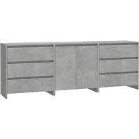 Berkfield Home 3 Piece Sideboard Concrete Grey Engineered Wood