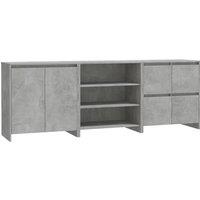 Berkfield Home 3 Piece Sideboard Concrete Grey Engineered Wood