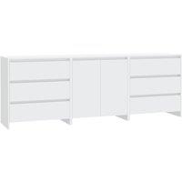 Berkfield Home 3 Piece Sideboard White Engineered Wood