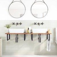 Berkfield Home Bathroom Vanity Top Oil Finished 120x50x2 cm Solid Wood Acacia in Brown | Size: 120 x 50 x 2 cm