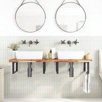 Berkfield Home Bathroom Vanity Top Oil Finished 120x50x4 cm Solid Wood Acacia in Brown | Size: 120 x 50 x 4 cm