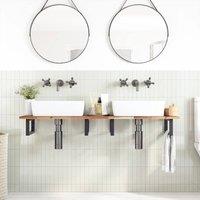 Berkfield Home Bathroom Vanity Top Oil Finished 160x40x2 cm Solid Wood Acacia in Brown | Size: 160 x 40 x 2 cm