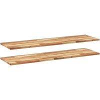 Berkfield Home Floating Shelves 2 pcs 140x40x2 cm Oil Finished Solid Wood Acacia in Brown | Size: 140 x 40 x 2 cm
