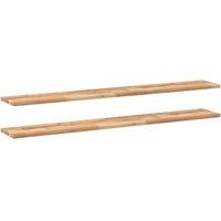 Berkfield Home Floating Shelves 2 pcs 160x20x2 cm Oil Finished Solid Wood Acacia in Brown | Size: 160 x 20 x 2 cm