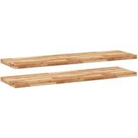 Berkfield Home Floating Shelves 2 pcs 160x40x4 cm Oil Finished Solid Wood Acacia in Brown | Size: 160 x 40 x 4 cm