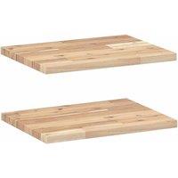 Berkfield Home Floating Shelves 2 pcs 40x30x2 cm Untreated Solid Wood Acacia in Brown | Size: 40 x 30 x 2 cm