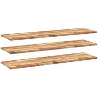 Berkfield Home Floating Shelves 3 pcs 140x40x2 cm Oil Finished Solid Wood Acacia in Brown | Size: 140 x 40 x 2 cm