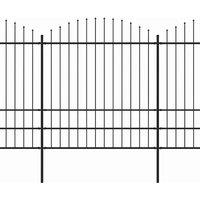 Berkfield Home Garden Fence with Spear Top Steel (1.75-2)x8.5 m Black