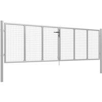 Berkfield Home Garden Gate Galvanised Steel 415x150 cm Silver