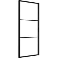 Berkfield Home Interior Door ESG Glass & Aluminium 93x201.5 cm Black