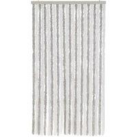 Berkfield Home Soft Fly Curtain Light Grey & White 100x230 cm Chenille