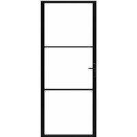 Berkfield Home Interior Door ESG Glass & Aluminium 93x201.5 cm Black