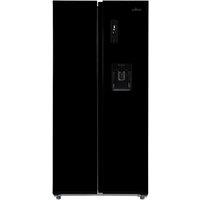 Willow Freestanding 430L Total No Frost with Water Dispenser No Frost American Style Fridge Freezer in Black