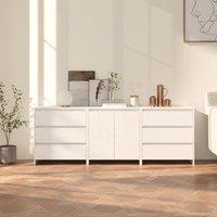 Berkfield Home 3 Piece Sideboard White Engineered Wood