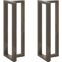 Berkfield Home Bar Table Legs T-Shaped 2 pcs Natural Steel 50x35x(110-111) cm Steel in Black