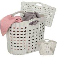 Havendro Grey Collapsible Plastic Laundry Basket Foldable Pop Up