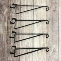 Havendro 4X Hanging Basket Bracket Hooks Metal for Concrete Garden in Black
