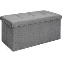 Nordara Folding Ottoman Storage Box Multi Seat Foot Stool Home Organizer in Grey