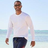 Lands' End Men's Long Sleeve Rash Vest in White | Size: XL