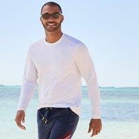 Lands' End Men's Long Sleeve Rash Vest in White | Size: 2XL