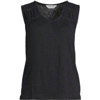 Lands' End Women's Linen Blend Sleeveless Top in Black | Size: 16-18