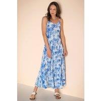 Klass. Women's Bias Cut Tie Dye Maxi Dress in Black | Size: 20