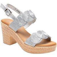 IVACHY Women's Sandal Wedge Woven Braided Block Heels Summer Espadrille Platform Shoes in Silver | Size: 7.5