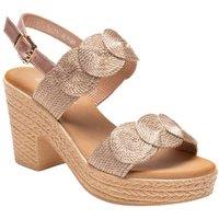 IVACHY Women's Sandal Wedge Woven Braided Block Heels Summer Espadrille Platform Shoes in Rose Gold | Size: 6