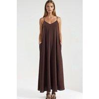 Hiccup Women's A-Form Maxi Dress in Chocolate | Size: XS