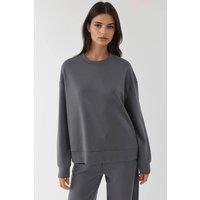 Hiccup Women's Modal Touch Basic Sweatshirt in Charcoal | Size: XS