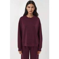 Hiccup Women's Modal Touch Basic Sweatshirt in Burgundy | Size: Large