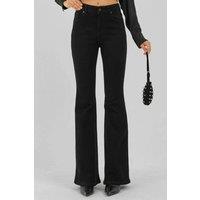 Hiccup Women's High Waist Flare Jeans in Black | Size: Small