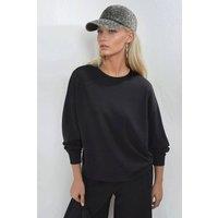 Busem Women's Relaxed Fit Crew Neck Modal Sweatshirt in Black | Size: Medium