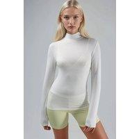 Busem Women's Slim Fit Half Turtleneck Blouse in White | Size: Medium