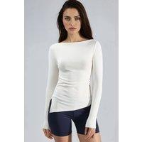 Busem Women's Boat Neck Cotton Blouse in White | Size: Large