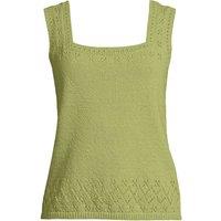 Lands' End Women's Fine Knit Vest Top With Pointelle in Light Green | Size: 14-16