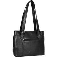 House of Leather Women's Womens Leather Shoulder Bag Ariana in Black