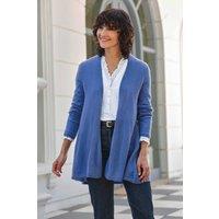 Pure Collection Women's Gassato Lightweight Cashmere Swing Cardigan in Mid Blue | Size: Medium