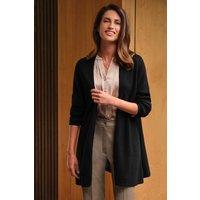 Pure Collection Women's Gassato Lightweight Cashmere Swing Cardigan in Black | Size: Small