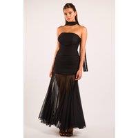 Jaded Rose Women's Tatiana Black Strapless Ruched Fit & Flare Maxi Dress | Size: 10