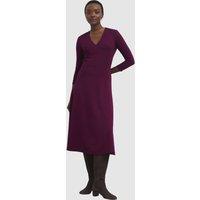 Hobbs London Women's Mirabel Ponte V-Neck Dress in Aubergine | Size: 6